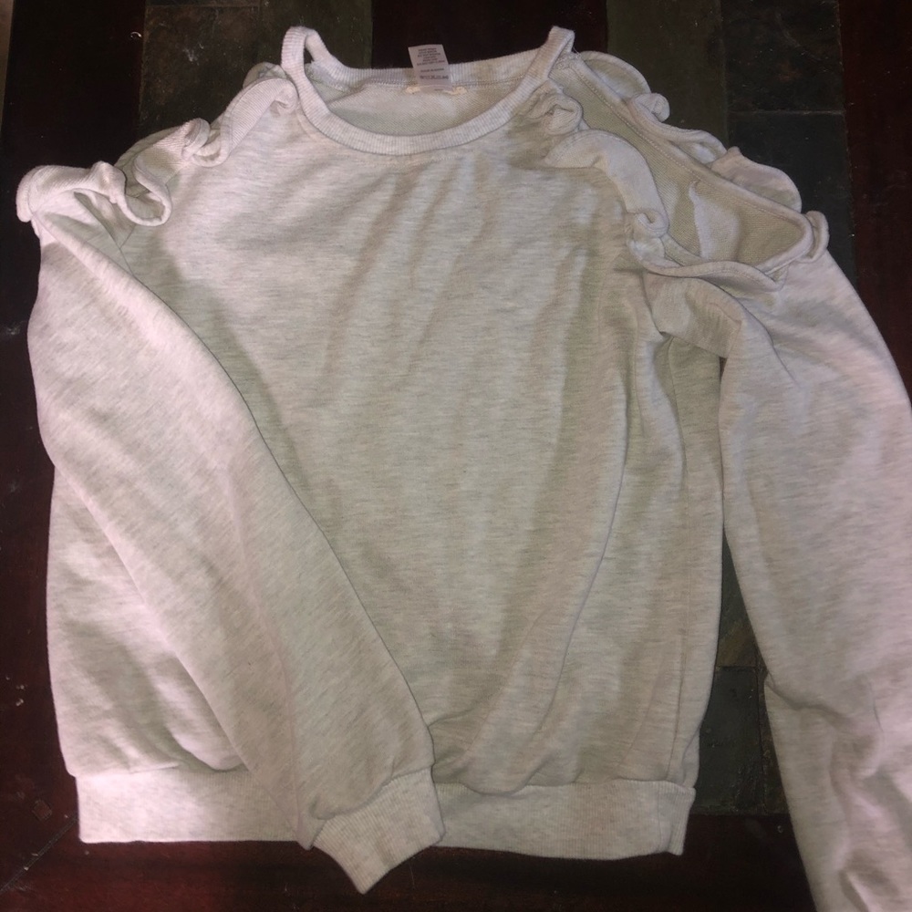 open shoulder sweatshirt